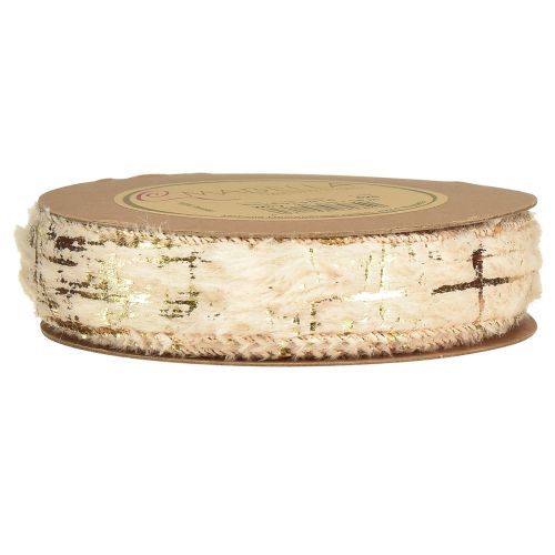 Itens Fita com pele fita decorativa creme ouro pele sintética 25mm 15m