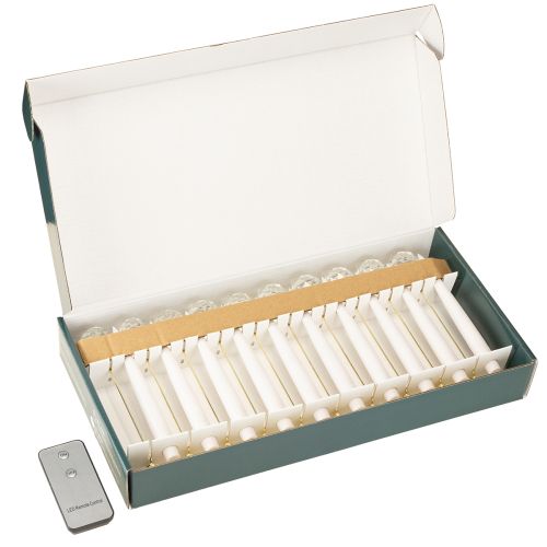 Itens Árvore de velas LED, velas cônicas com cristal, luz amarela, 31 cm, 10 peças