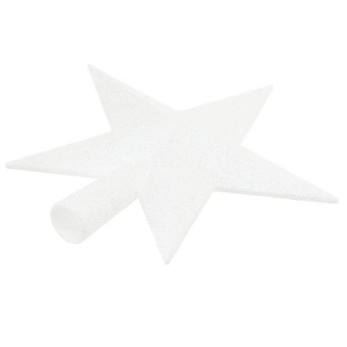 Itens Topo de árvore branco brilhante de 19 cm - inquebrável e brilhante, perfeito para elegantes decorações de Natal