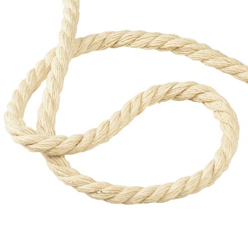 Itens Cordão de algodão decorativo creme carretel de madeira Ø5mm com 7m cada 2 peças