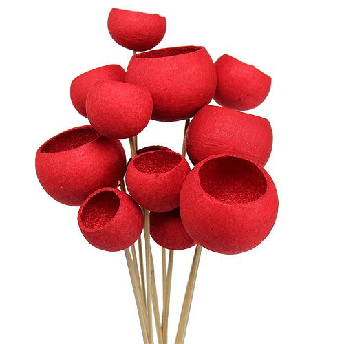 Floristik24 Bell Cup em palito Mix Vermelho 15pcs