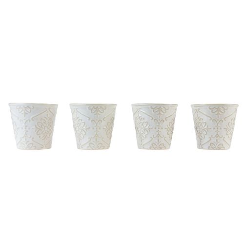 Itens Vaso de cerâmica para plantas branco Ø7cm Alt.8cm 4 unidades