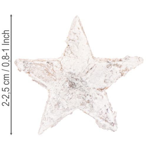 Mini estrelas de bétula de 2 cm a 2,5 cm, pintadas de branco, 150 unidades | Floristik24.pt
