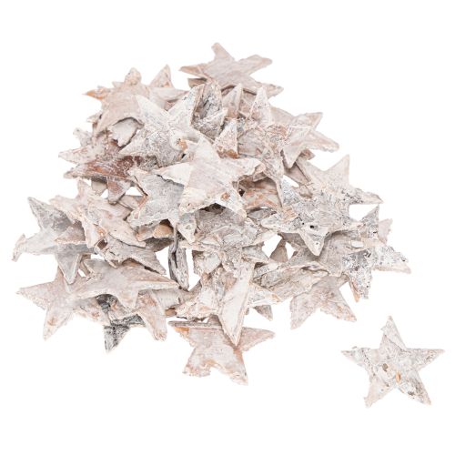 Mini estrelas de bétula de 2 cm a 2,5 cm, pintadas de branco, 150 unidades | Floristik24.pt