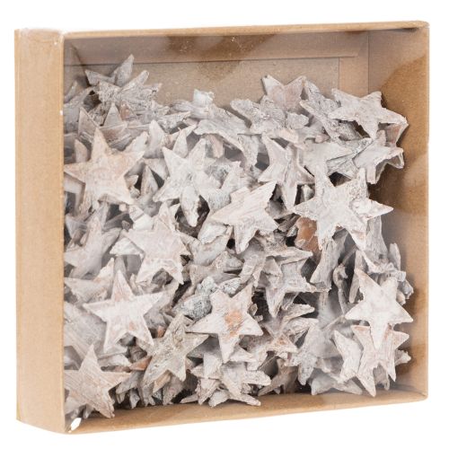 Mini estrelas de bétula de 2 cm a 2,5 cm, pintadas de branco, 150 unidades | Floristik24.pt