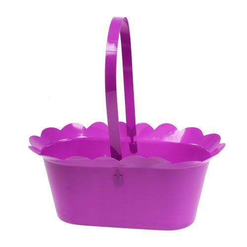 Floristik24 Cesta de plástico com alça oval bunda. 21 x 11 x 9,5 cm 10 unidades