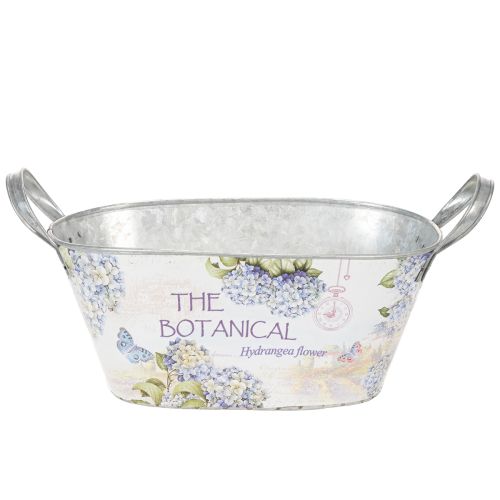 Itens Vaso oval de metal com alças, ideal para hortênsias, 32×15×15cm