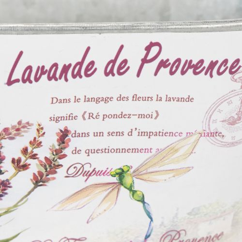 Itens Vaso oval de metal para flores com alças, lavanda, 32×15×15cm