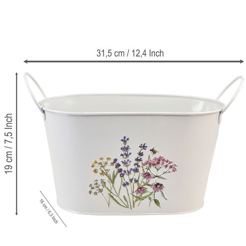 Itens Vaso de metal para flores, floreira, cachepô, 27×16×15,5cm