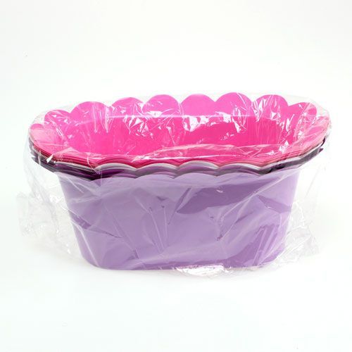 Floristik24 Plantador decorativo de plástico oval 22x12cm 10pcs