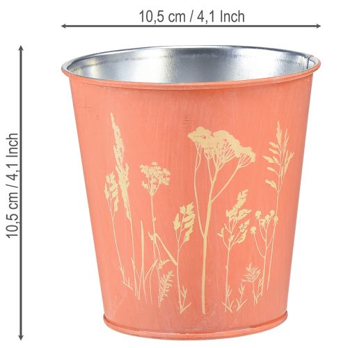 Itens Vaso de flores com decoração floral, amarelo damasco, Ø10,5cm A10,5cm