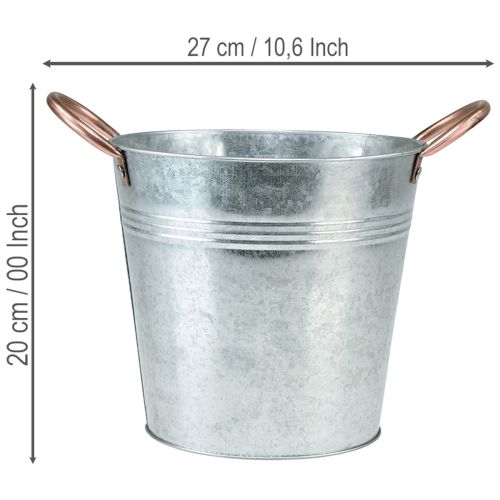 Itens Vaso de flores em forma de balde com alças, decoração em metal, Ø19cm A17cm