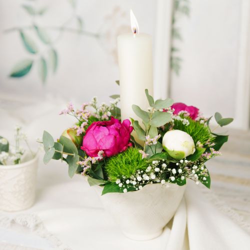 Itens Vaso de flores plantador de cerâmica vaso de flores cálice branco Ø19cm