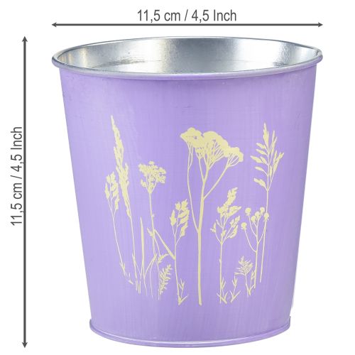 Itens Vaso de metal para flores, floreira, roxo, Ø11,5cm A11,5cm