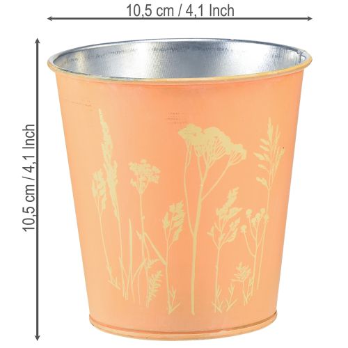 Itens Vaso de metal para flores, com estampa de pêssego, Ø10,5cm A10,5cm