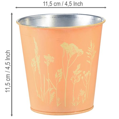 Itens Vaso de metal para flores, cor amarelo pêssego, Ø11,5cm A11,5cm