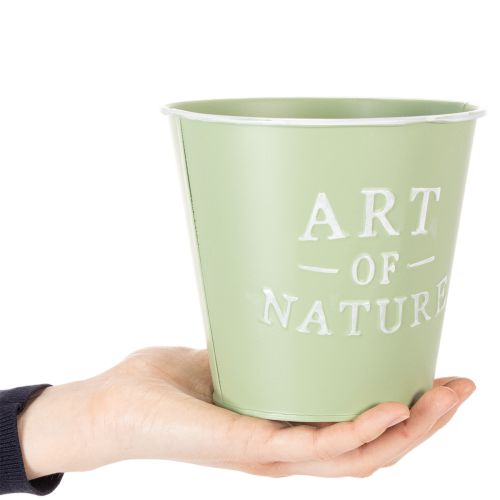 Itens Vaso de zinco para flores, verde menta, Ø15cm, A13,5cm