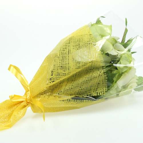 Itens Saco de flores padrão juta amarelo C36cm L25cm - 12cm 50 un