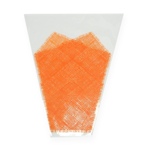 Itens Saco de flores com padrão de juta laranja L40cm B12-30 50p
