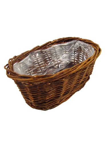 Floristik24 Cesta de pão com aproximadamente 25 cm oval com casca