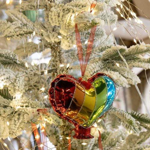 Itens Bolas de vidro coloridas para árvore de Natal, balões de coração, beijo na boca, 12 cm, 2 unidades