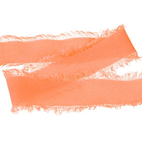 Itens Franjas de tecido pastel laranja com fita de chiffon 40mm 15m