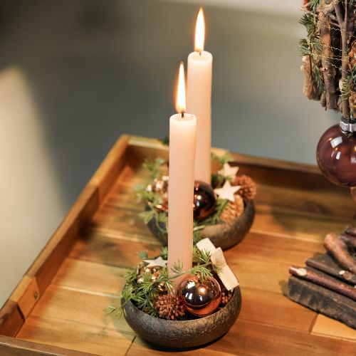Floristik24 Decorações para árvores de Natal, bolas de Natal, mistura de bolas de árvore marrom Alt.4,5cm Ø4cm vidro real 24 peças