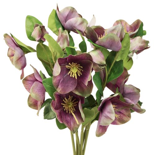 Floristik24 Rosas de Natal Rosa Artificial Neve Flor Roxa C35cm 6 un