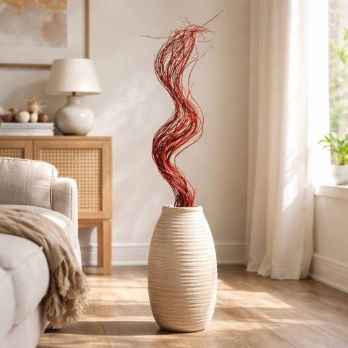 Itens Ramo decorativo seco de salgueiro-chorão para arranjos florais criativos e acessórios para casa, 80 cm, 70 g