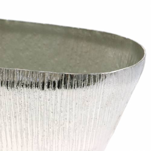 Floristik24 Pote decorativo oval prata 40cm x 13cm Alt.13cm