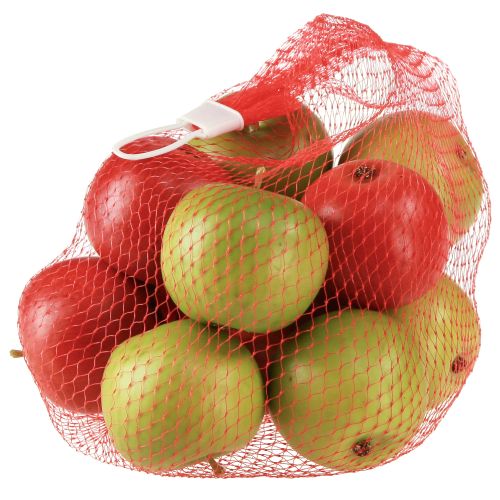 Itens Maçã decorativa vermelha verde fruta artificial Ø5,5cm Alt.5cm 12 peças