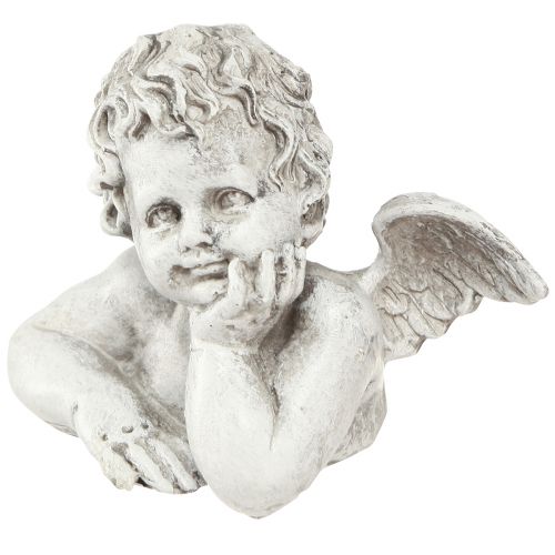 Itens Figura decorativa de anjo em poliresina decoração de sepultura cinza branco Alt.6cm 3 peças