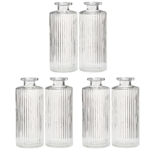 Itens Garrafas Decorativas Mini Vasos de Vidro Transparente Retro Alt.13cm 6 un
