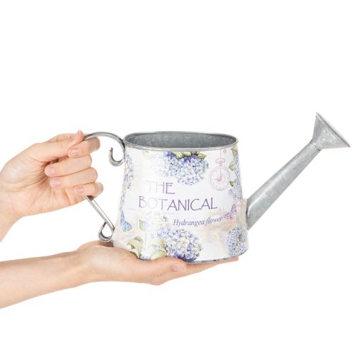 Regador decorativo em metal com estampa de hortênsias, estilo vintage, 30x11x14,5cm | Floristik24.pt