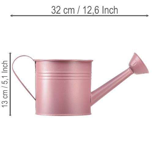 Regador decorativo, vaso de metal rosa, Ø13,5cm A12,5cm | Floristik24.pt