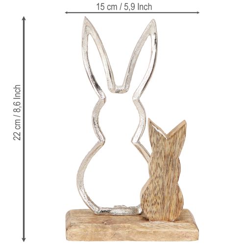 Itens Coelho Decorativo Metal & Madeira – Figura moderna de Páscoa em design natural 22cm 2 pcs
