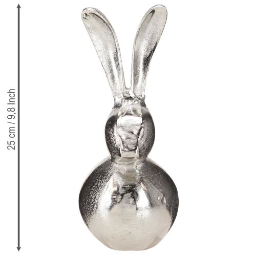 Itens Coelho Decorativo Metal Páscoa Prata Redondo Ø12cm H25cm