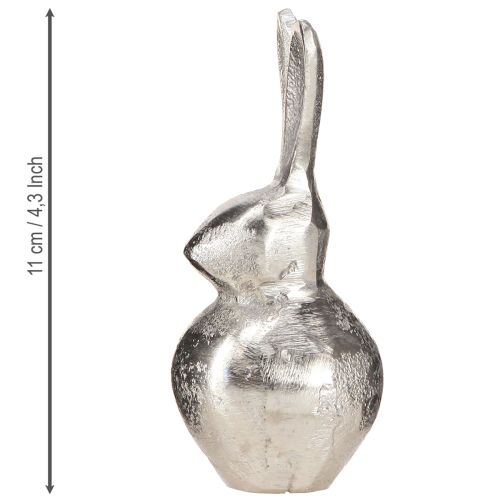 Itens Coelho decorativo prateado – Figura moderna de Páscoa feita de metal para decoração elegante de primavera 11cm 3 peças