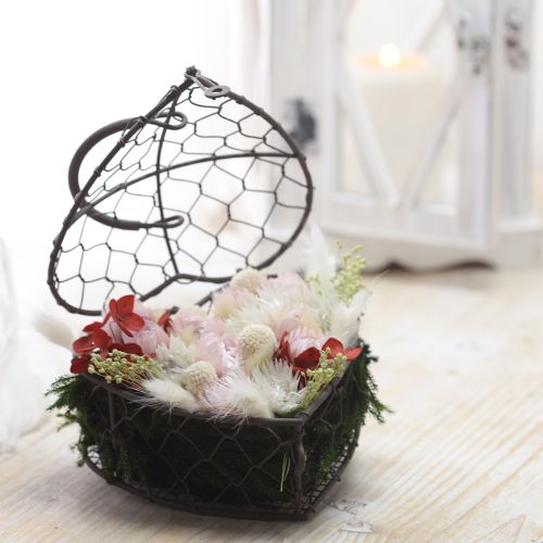Itens Coração decorativo feito de arame para enchimento, cinza vintage, 14 x 13,5 cm
