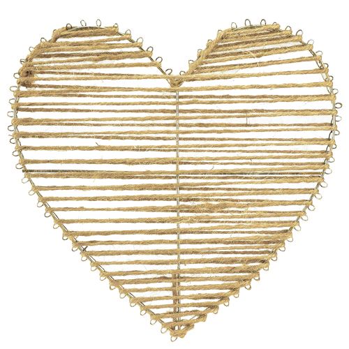 Itens Coração decorativo juta natural para decoração de Natal para pendurar 20cm 4 un