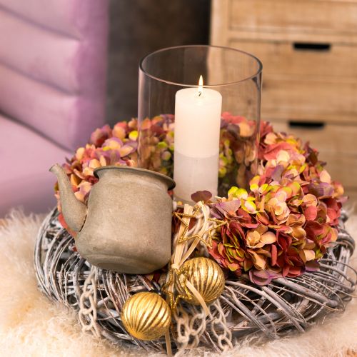 Itens Bule decorativo de metal vintage cinza 24×14×14cm