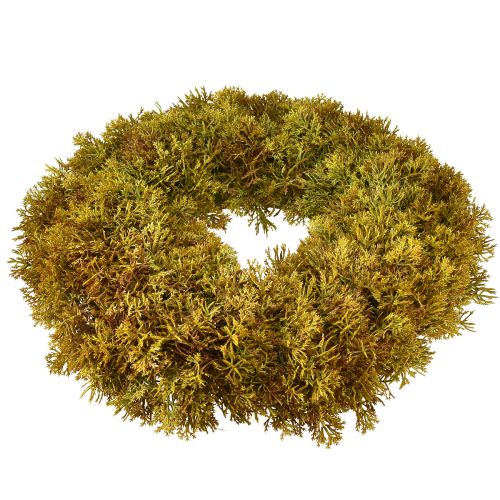 Itens Coroa decorativa de musgo artificial com cabide marrom verde Ø30cm