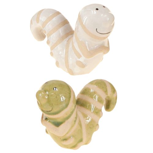 Floristik24 Decoração de cerâmica engraçada com minhoca, lagarta, vaso de decoração pendurado, 9x6cm, 2 peças