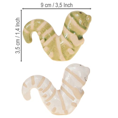 Itens Decoração de cerâmica engraçada com minhoca, lagarta, vaso de decoração pendurado, 9x6cm, 2 peças