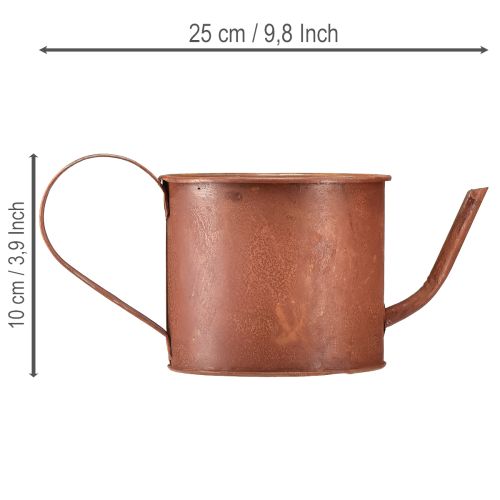 Itens Regador/vaso decorativo em metal cor ferrugem, Ø12,5cm A10,5cm