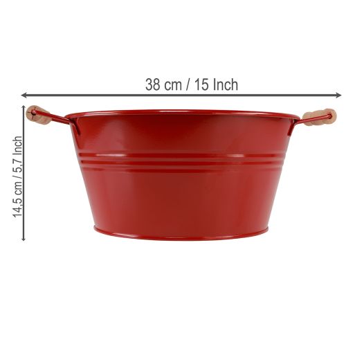 Itens Vaso decorativo com alças, vaso de metal para flores, vermelho, Ø29cm, A14,5cm
