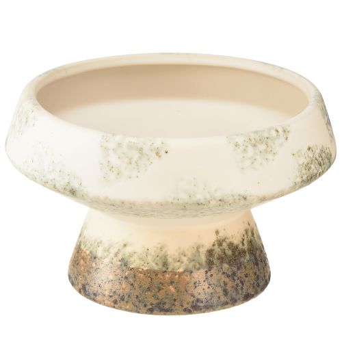 Itens Tigela decorativa de cerâmica com base creme cinza verde Ø17cm 10cm
