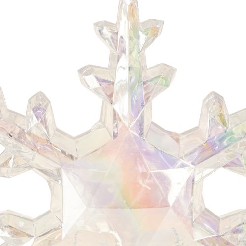 Itens Flocos de neve decorativos, decoração de inverno, iridescentes, Ø14–15cm, 2 peças