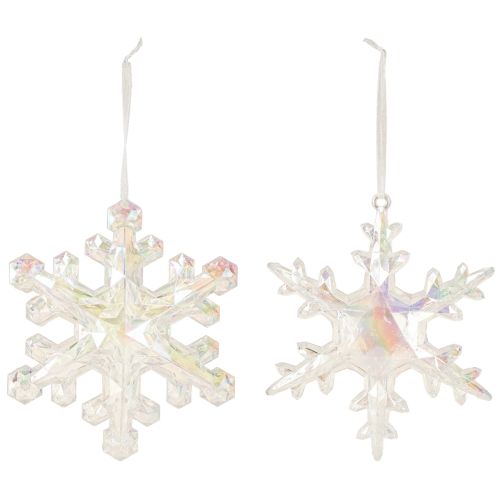 Itens Flocos de neve decorativos, decoração de inverno, iridescentes, Ø14–15cm, 2 peças