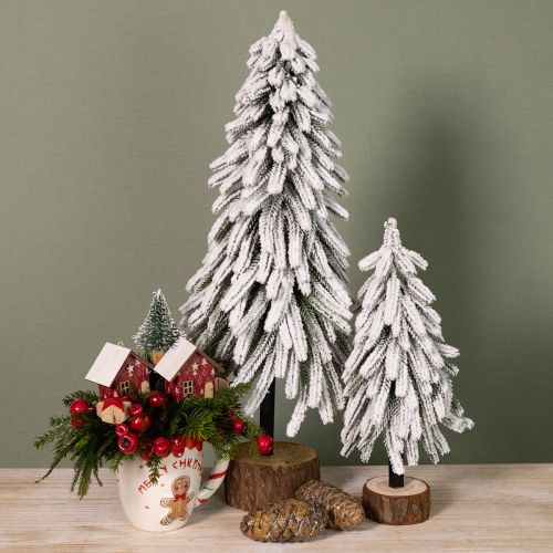Itens Árvore de Natal decorativa com base coberta de neve e casca Ø20cm H50cm